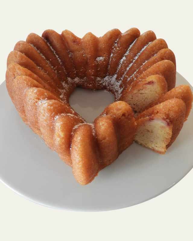 Strawberry Champagne Heart-Shaped Cake